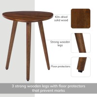 Mh London Tri Pin Side Table I Handmade Natural Mango Wood, Naturally Moisture Resistant, Maintenance Free I 16