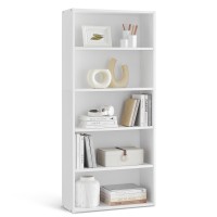 Vasagle Bookshelf 236 Inches Wide 5Tier Open Bookcase With Adjustable Storage Shelves Floor Standing Unit Cloud White Ulbc