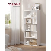 Vasagle Bookshelf 236 Inches Wide 5Tier Open Bookcase With Adjustable Storage Shelves Floor Standing Unit Cloud White Ulbc