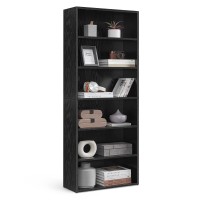 Vasagle Bookshelf 236 Inches Wide 6Tier Open Bookcase With Adjustable Storage Shelves Floor Standing Unit Ebony Black Ulbc