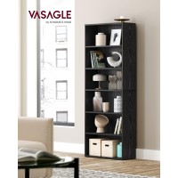 Vasagle Bookshelf 236 Inches Wide 6Tier Open Bookcase With Adjustable Storage Shelves Floor Standing Unit Ebony Black Ulbc