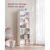 Vasagle Bookshelf 236 Inches Wide 6Tier Open Bookcase With Adjustable Storage Shelves Floor Standing Unit Cloud White Ulbc