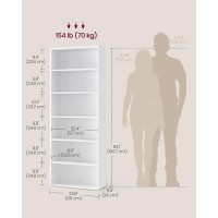 Vasagle Bookshelf 236 Inches Wide 6Tier Open Bookcase With Adjustable Storage Shelves Floor Standing Unit Cloud White Ulbc