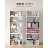 Vasagle Bookshelf 236 Inches Wide 6Tier Open Bookcase With Adjustable Storage Shelves Floor Standing Unit Cloud White Ulbc