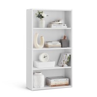 Vasagle Bookshelf 236 Inches Wide 4Tier Open Bookcase With Adjustable Storage Shelves Floor Standing Unit Cloud White Ulbc