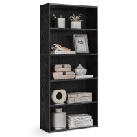 Vasagle Bookshelf 236 Inches Wide 5Tier Open Bookcase With Adjustable Storage Shelves Floor Standing Unit Ebony Black Ulbc