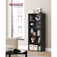 Vasagle Bookshelf 236 Inches Wide 5Tier Open Bookcase With Adjustable Storage Shelves Floor Standing Unit Ebony Black Ulbc