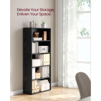 Vasagle Bookshelf 236 Inches Wide 5Tier Open Bookcase With Adjustable Storage Shelves Floor Standing Unit Ebony Black Ulbc