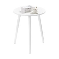 Apicizon White Side Table White End Table For Small Spaces Living Room Bedroom Small Round Bedside Table Nightstand Coffee W