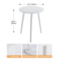 Apicizon White Side Table White End Table For Small Spaces Living Room Bedroom Small Round Bedside Table Nightstand Coffee W