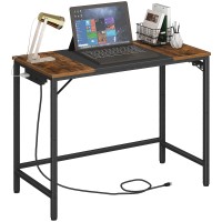 Hoobro Computer Desk Home Office Desk With Power Outlet Modern Study Writing Desk With 3 Hooks For Study Room Home Office St