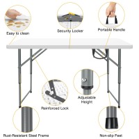 Skok 330Lbs Folding Picnic Table 468 Foot Adjustable Height 468Ft Plastic Picnic Table Portable With Handle Utility Commer