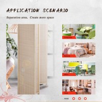 Room Divider Folding Privacy Screens 6 Ft 4 Panel Bamboo Portable Divider Wall Freestanding Partition Room Divider Screen For Room Separator Home Office,Natural