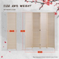 Room Divider Folding Privacy Screens 6 Ft 4 Panel Bamboo Portable Divider Wall Freestanding Partition Room Divider Screen For Room Separator Home Office,Natural