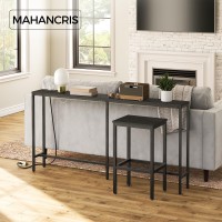 Mahancris Console Table With Power Outlet 63 Narrow Sofa Table Industrial Entryway Table With Usb Ports Behind Couch Table