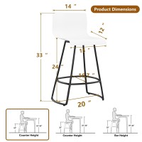 Pointant Bar Stools Set Of 4 Bar Stools Counter Height Bar Stools Modern Swivel Bar Stools Bar Chairs With Back Plastic 24 Met