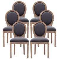 Nrizc French Country Dining Chairs Set Of 6 Farmhouse Dining Chairs Wood Round Back Dining Room Chair For Dining Roomliving R