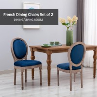 Nrizc French Dining Chairs Set Of 6 French Country Dining Chairs Vintage Farmhouse Dining Chairs With Round Back Solid Wood B