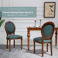 Nrizc French Country Dining Chairs Set Of 6 Farmhouse Dining Chairs With Round Button Back Solid Wood Legs French Dining Chai