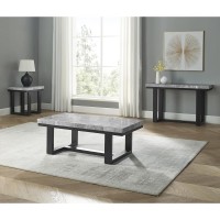 Lucca Gray Marble 3pc Occasional Set