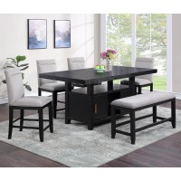 Yves Counter Height Storage Dining Set 6pc