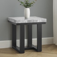 Lucca Gray Marble End Table