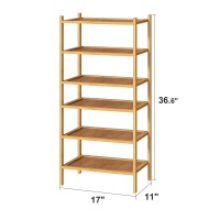 Kiplant 6Tier Small Bamboo Shoe Rack For Entryway Stackable Foldable Natural Shoe Organizer For Hallway Closet Free Stan