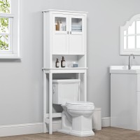 Spirich Bathroom Cabinet Over Toilet Bathroom Storage Cabinet With Glass Doors And Adjustable Shelves Over The Toilet Storage