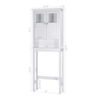 Spirich Bathroom Cabinet Over Toilet Bathroom Storage Cabinet With Glass Doors And Adjustable Shelves Over The Toilet Storage