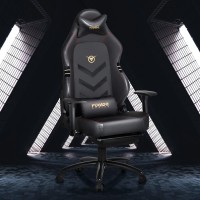 Big And Tall Gaming Chair With Footrest 350Lbs-Racing Style Computer Gamer Chair, Ergonomic High Back Pc Chair With Wide Seat, Reclining Back, 3D Armrest, Headrest And Lumbar Support For Adult-Black