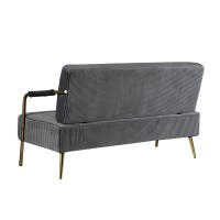 Modern Pleated Velvet Loveseat Sofa: 56