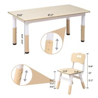 Jonutato Toddler Table And Chair Set, Graffiti Desktop, Height-Adjustable Toddler Desk With 4 Seats, Kids Table And Chair Set For Girl & Boy Age 2-10, Scrub-Table Desktop Kids Study Table