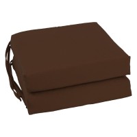 Blazing Needles Indoor 16 x 16 Twill Chair Cushion Chocolate