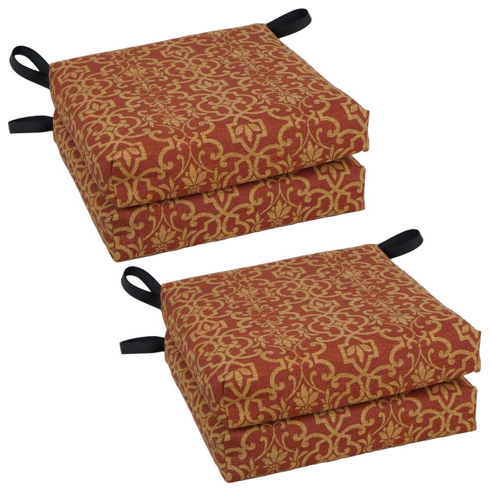 Blazing Needles Set of 4 Outdoor Chair Cushions Vanya Paprika