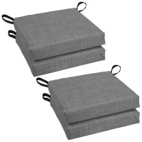 Blazing Needles Set of 4 Outdoor Chair Cushions Cool Gray