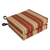 Blazing Needles 16inch Outdoor Cushion Kingsley Stripe Ruby