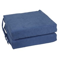 Blazing Needles Indoor 16 x 16 Microsuede Chair Cushion Indigo