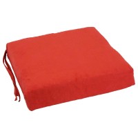 Blazing Needles Set of 4 Indoor Microsuede Chair Cushions Cardinal Red