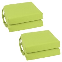 Blazing Needles Set of 4 Indoor Twill Chair Cushions Mojito Lime