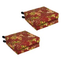 Blazing Needles Set of 4 Outdoor Chair Cushions Passion Ruby