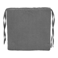 Blazing Needles Set of 4 Indoor Microsuede Chair Cushions Steel Grey