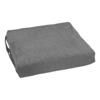 Blazing Needles Set of 4 Indoor Microsuede Chair Cushions Steel Grey