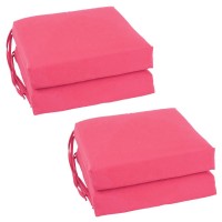 Blazing Needles Set of 4 Indoor Twill Chair Cushions Bery Berry