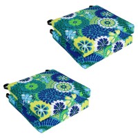 Blazing Needles Set of 4 Outdoor Chair Cushions Luxury Azure