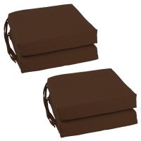 Blazing Needles Set of 4 Indoor Twill Chair Cushions Chocolate