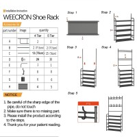 Weecron Entryway Shoe Rack With Coat Rack 5 Tier Shoe Stand Oraanizer For Bedroom Dorm White