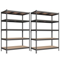 Songmics 5Tier Storage Shelves Set Of 2 Garage Storage Boltless Assembly Adjustable Shelving Units 236 X 472 X 709 Inche