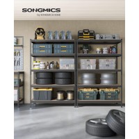 Songmics 5Tier Storage Shelves Set Of 2 Garage Storage Boltless Assembly Adjustable Shelving Units 236 X 472 X 709 Inche