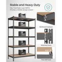 Songmics 5Tier Storage Shelves Set Of 2 Garage Storage Boltless Assembly Adjustable Shelving Units 236 X 472 X 709 Inche