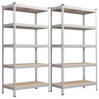 Songmics 5Tier Storage Shelves Set Of 2 Garage Storage Boltless Assembly Adjustable Shelving Units 177 X 354 X 709 Inche